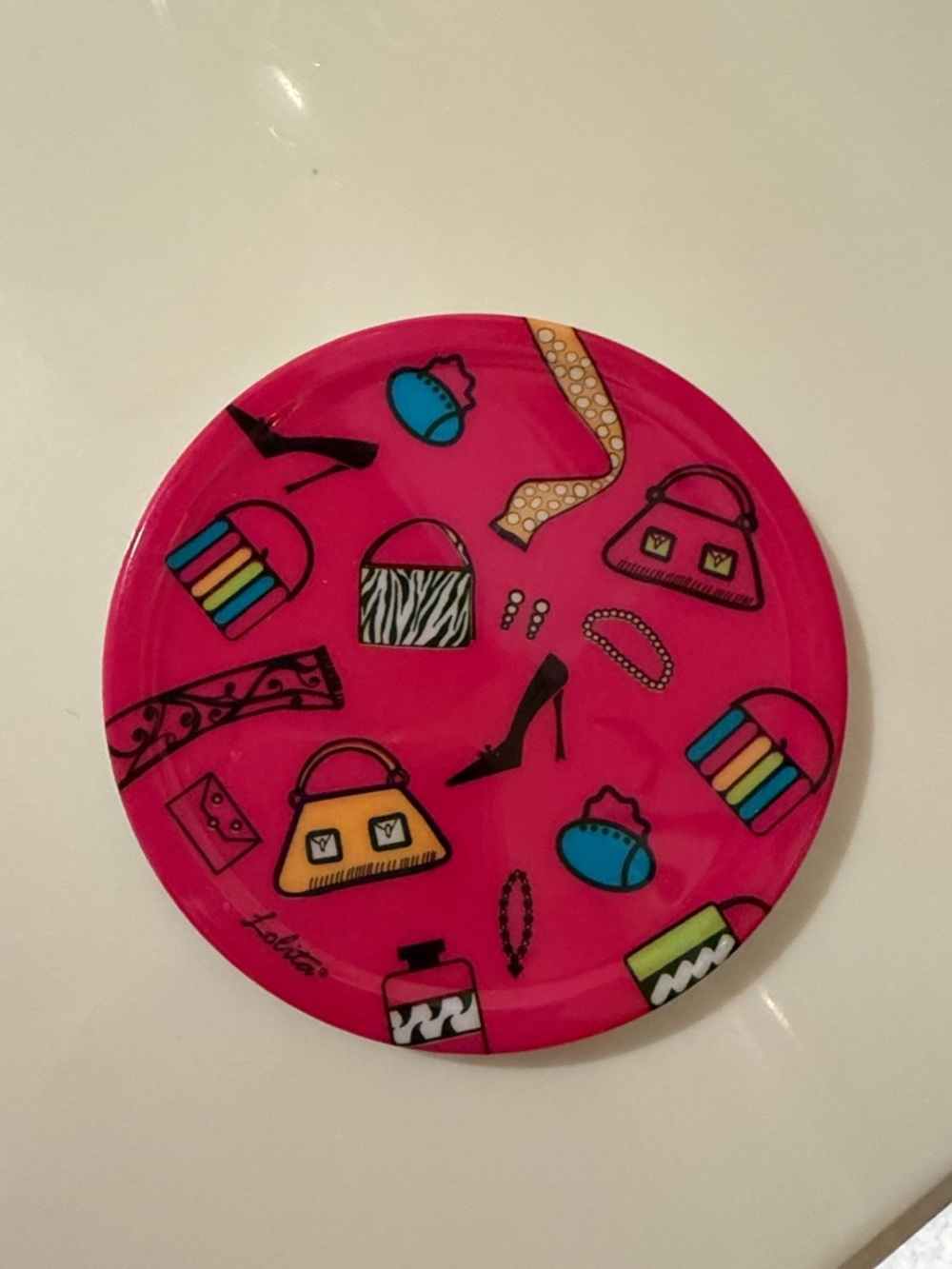Pink Fashion-Print wine coaster
